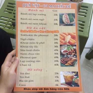 Thực đơn- Cafe Ngáo's Quà Vặt