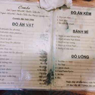 Thực đơn- Cafe Ngáo's Quà Vặt
