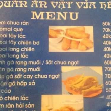 Thực đơn- Quán Ăn Vặt Vỉa Hè - Tạ Hiện
