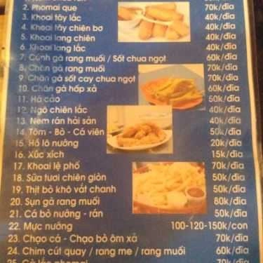 Thực đơn- Quán Ăn Vặt Vỉa Hè - Tạ Hiện
