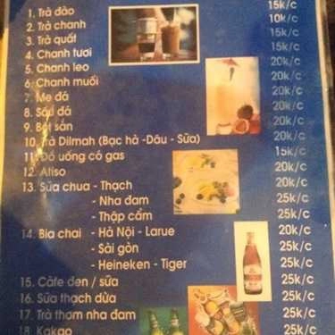 Thực đơn- Quán Ăn Vặt Vỉa Hè - Tạ Hiện