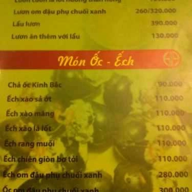 Thực đơn- Nhà Hàng Quán B19 - Ngon Và Ngon