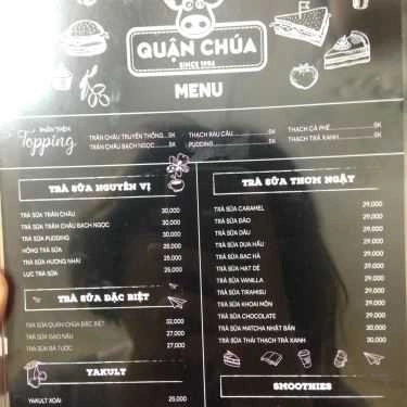 Thực đơn- Quận Chúa Cafe