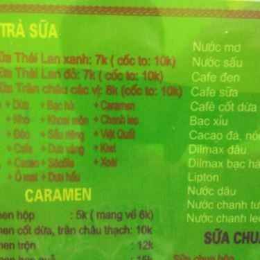Thực đơn- Cafe Quán Cỏ Ba Lá - Xuân La