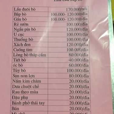 Tổng hợp- Quán Nhậu Hướng Dương - Bia Hơi & Lẩu Bò Các Loại