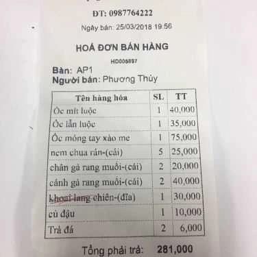 Thực đơn- Ăn vặt Quán Ốc Nhỏ