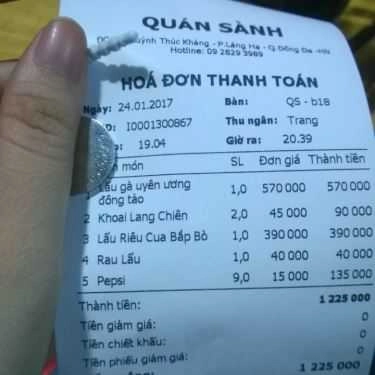 Thực đơn- Nhà Hàng Quán Sành - Huỳnh Thúc Kháng