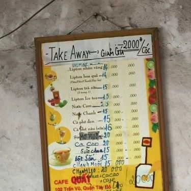 Thực đơn- Quất Cafe - Trấn Vũ