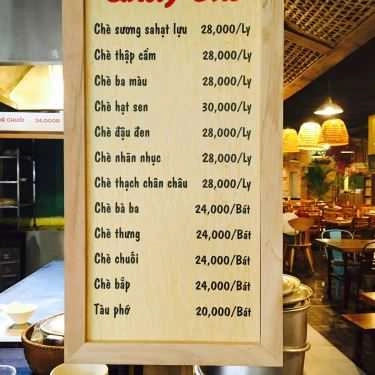 Thực đơn- Cafe Chè Bé Sài Gòn - Aeon Mall Long Biên