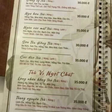 Thực đơn- Cafe Quý Phi Kim Trà - Trà Đạo Trung Hoa