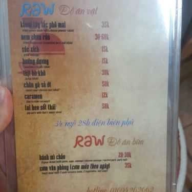 Thực đơn- Raw Cafe - Food & Drinks
