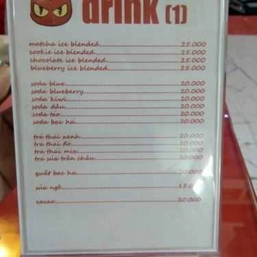 Thực đơn- Cafe Redcat Food & Drink