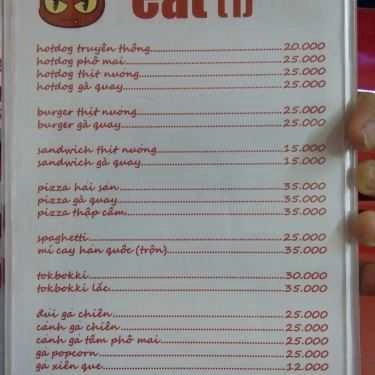 Thực đơn- Cafe Redcat Food & Drink