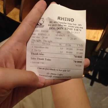 Thực đơn- Rhino Coffee