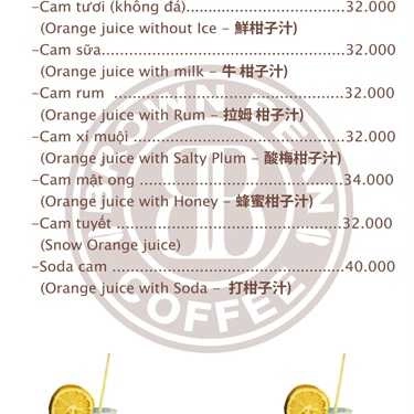 Thực đơn- Royal Cafe - Nhổn
