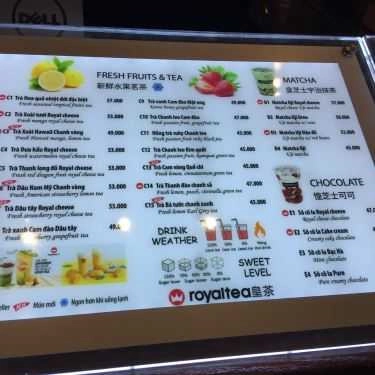 Thực đơn- Cafe Royaltea - 239 Trần Đại Nghĩa