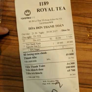 Thực đơn- Cafe Royaltea Flagship Store - Trà Sữa Đài Loan