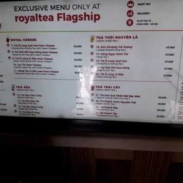 Thực đơn- Cafe Royaltea Flagship Store - Trà Sữa Đài Loan