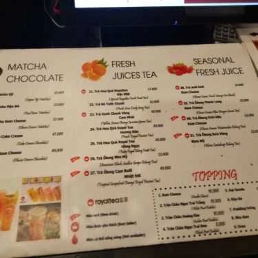 Thực đơn- Cafe Royaltea - Lò Đúc