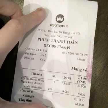 Thực đơn- Cafe Royaltea - Lò Đúc