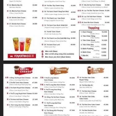 Thực đơn- Cafe Royaltea - Nguyễn Chánh