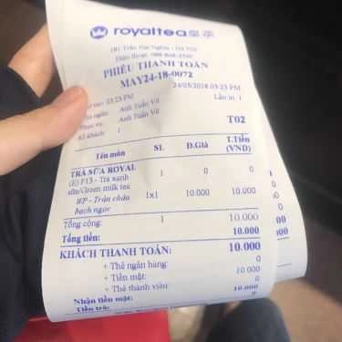 Thực đơn- Cafe Royaltea - Trà Sữa Hồng Kông - Trần Đại Nghĩa