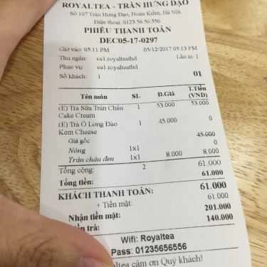 Tổng hợp- Cafe Royaltea - Trần Hưng Đạo