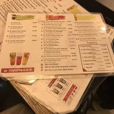 Thực đơn- Cafe Royaltea - Trà Sữa Hồng Kông - Trương Định
