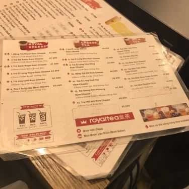 Thực đơn- Cafe Royaltea - Trà Sữa Hồng Kông - Trương Định