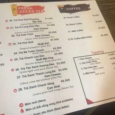 Thực đơn- Cafe Royaltea Việt Nam - Trà Sữa Hồng Kông - Nguyễn Trãi