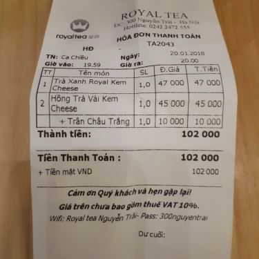 Tổng hợp- Cafe Royaltea Việt Nam - Trà Sữa Hồng Kông - Nguyễn Trãi