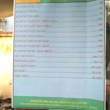 Thực đơn- Ăn vặt Rubic 8 - Bánh Mì Ngon
