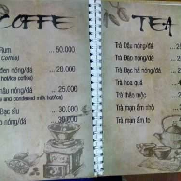 Thực đơn- Rum Cà Phê