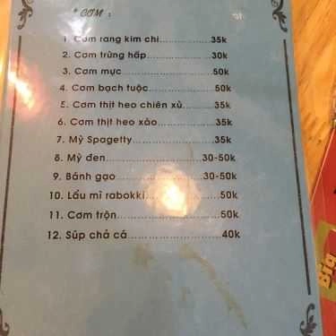 Thực đơn- Sài Gòn Coffee