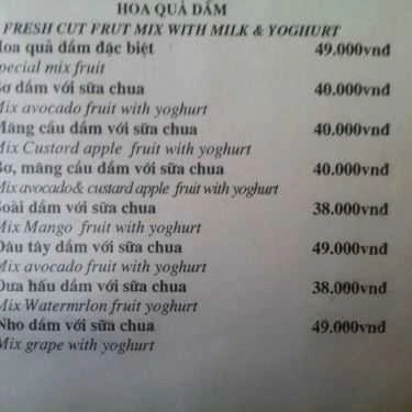 Thực đơn- Sailing Cafe