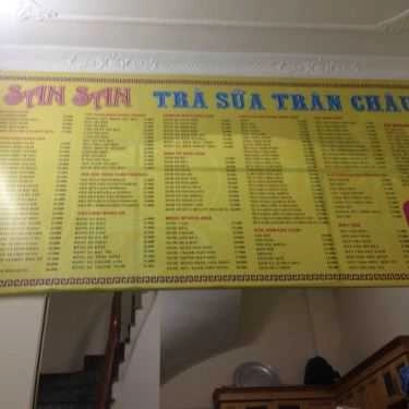 Thực đơn- Cafe Trà Sữa San San - Triều Khúc