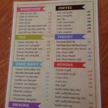 Thực đơn- Scopi Coffee Shop - Lê Văn Hiến