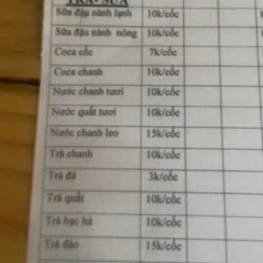 Thực đơn- Ăn vặt Mẹ Ong Nghĩa Tân - Chè Sầu Liên, Bánh Gà & Quà Vặt