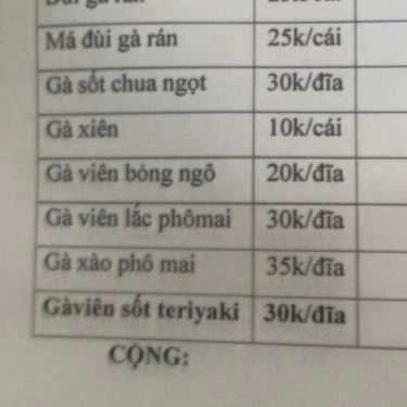 Thực đơn- Ăn vặt Mẹ Ong Nghĩa Tân - Chè Sầu Liên, Bánh Gà & Quà Vặt