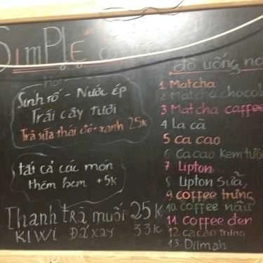 Thực đơn- Simple Coffee -  Đơn Giản Là chất Lượng