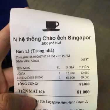 Tổng hợp- Nhà Hàng SIN - Cháo Ếch Singapore - Phố Huế