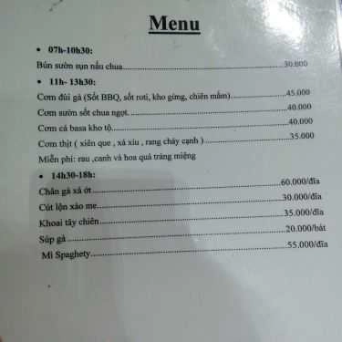 Thực đơn- Cafe Sio Kangteen - Fastfood & Drink