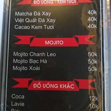 Thực đơn- Sky Vape - Coffee, Tea & Juice