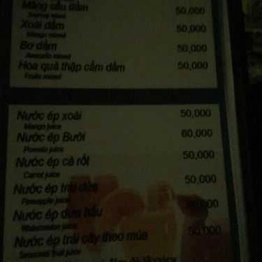 Thực đơn- Sky View Cafe - Hoàng Cầu