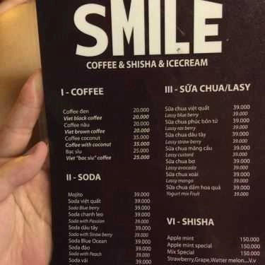 Thực đơn- Smile - Coffee, Shisha & Ice Cream