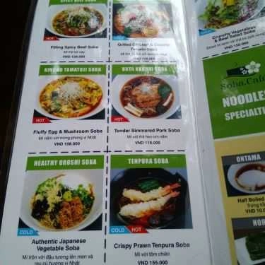 Thực đơn- Soba Restaurant & Cafe