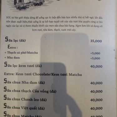 Thực đơn- Cafe Sol Kafe