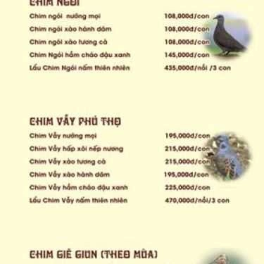 Thực đơn- Nhà Hàng Sơn Cước - Đặc Sản Rừng - 186 Hào Nam