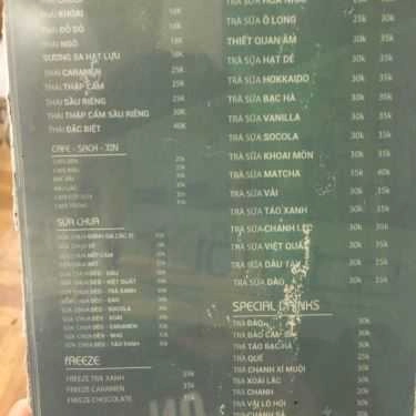 Thực đơn- Cafe Sơn Dương - Trà Sữa Đài Loan & Chè Thái Lan