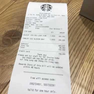 Tổng hợp- Starbucks Coffee - Somerset Westpoint Hanoi